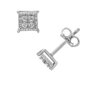 1/10 CT Lab-Grown Diamond Square Earrings